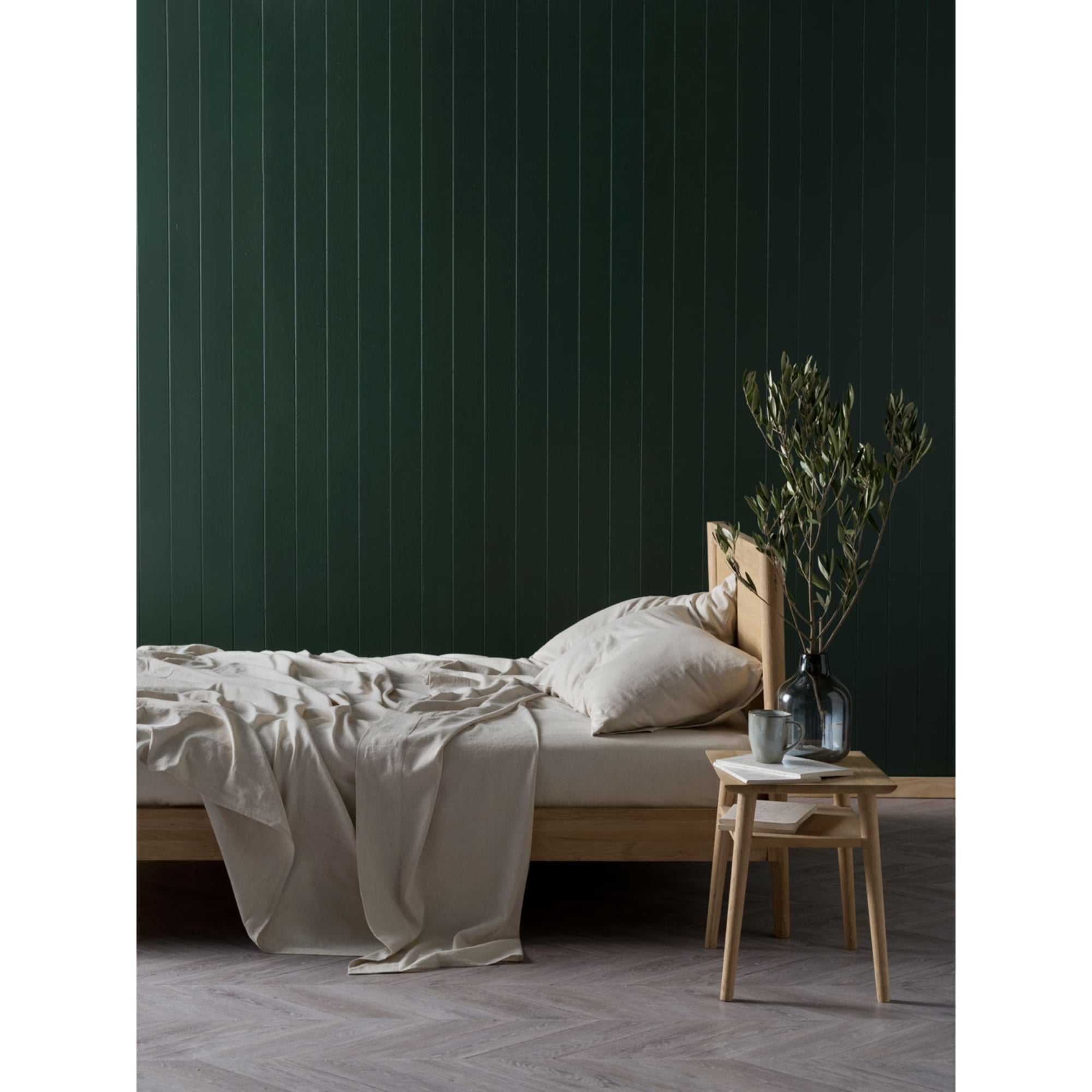 Linen House Nimes Pure Linen Natural Bed Sheet Set - Queen