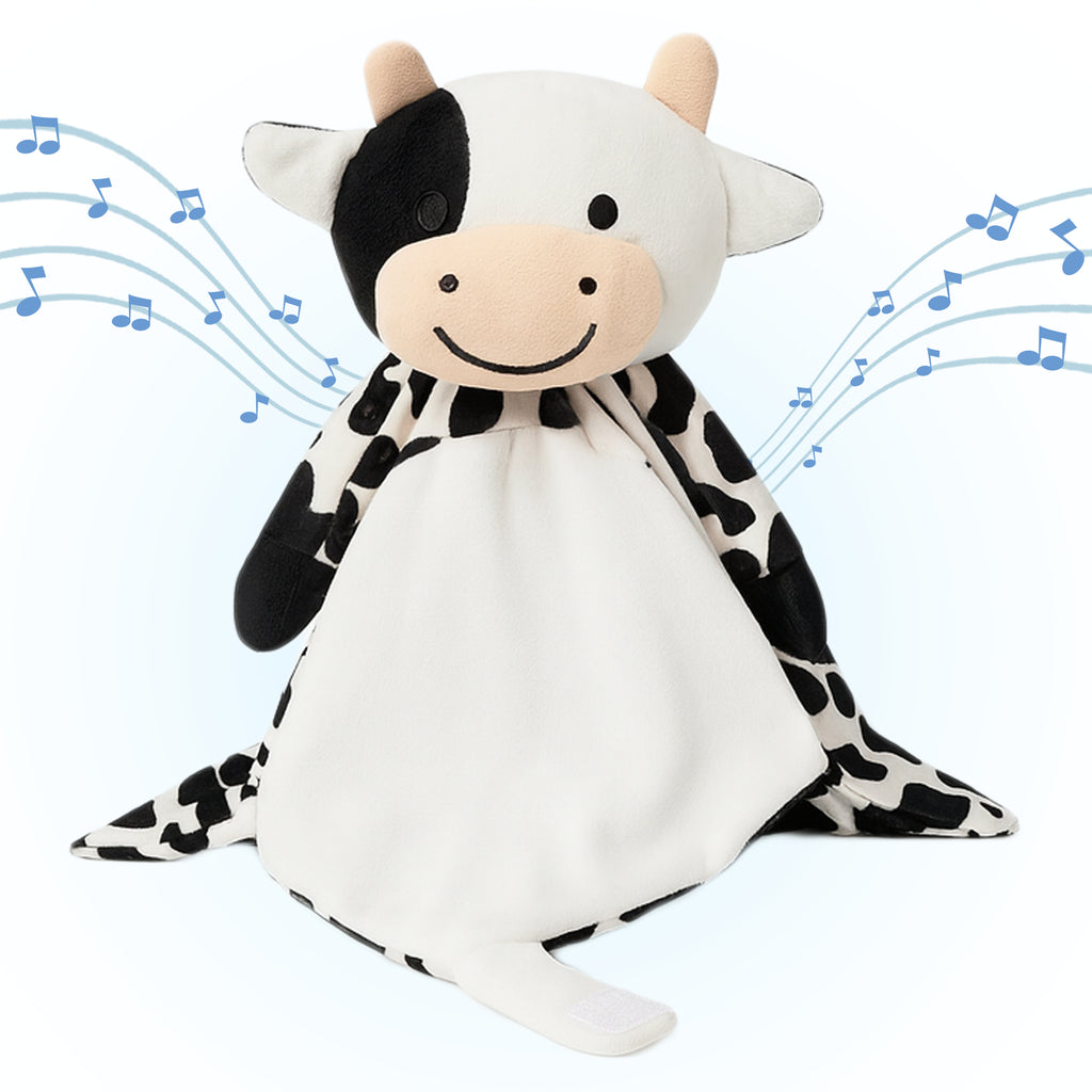 Love By Emi Cow Musical Comforter - Black/White