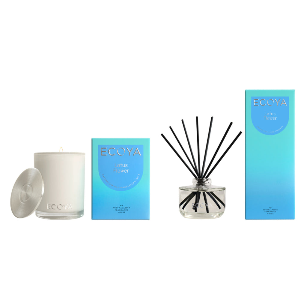 Ecoya Lotus Flower Madison Candle and Diffuser Set