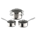 MasterPro McKinnon Stainless Steel 4 Piece Cookware Set - Silver