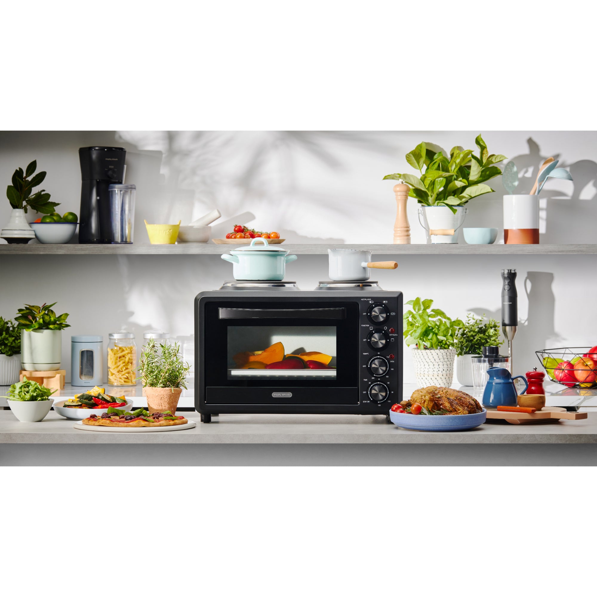Morphy Richards 32L Benchtop Convection Oven with Hot Plates - Black