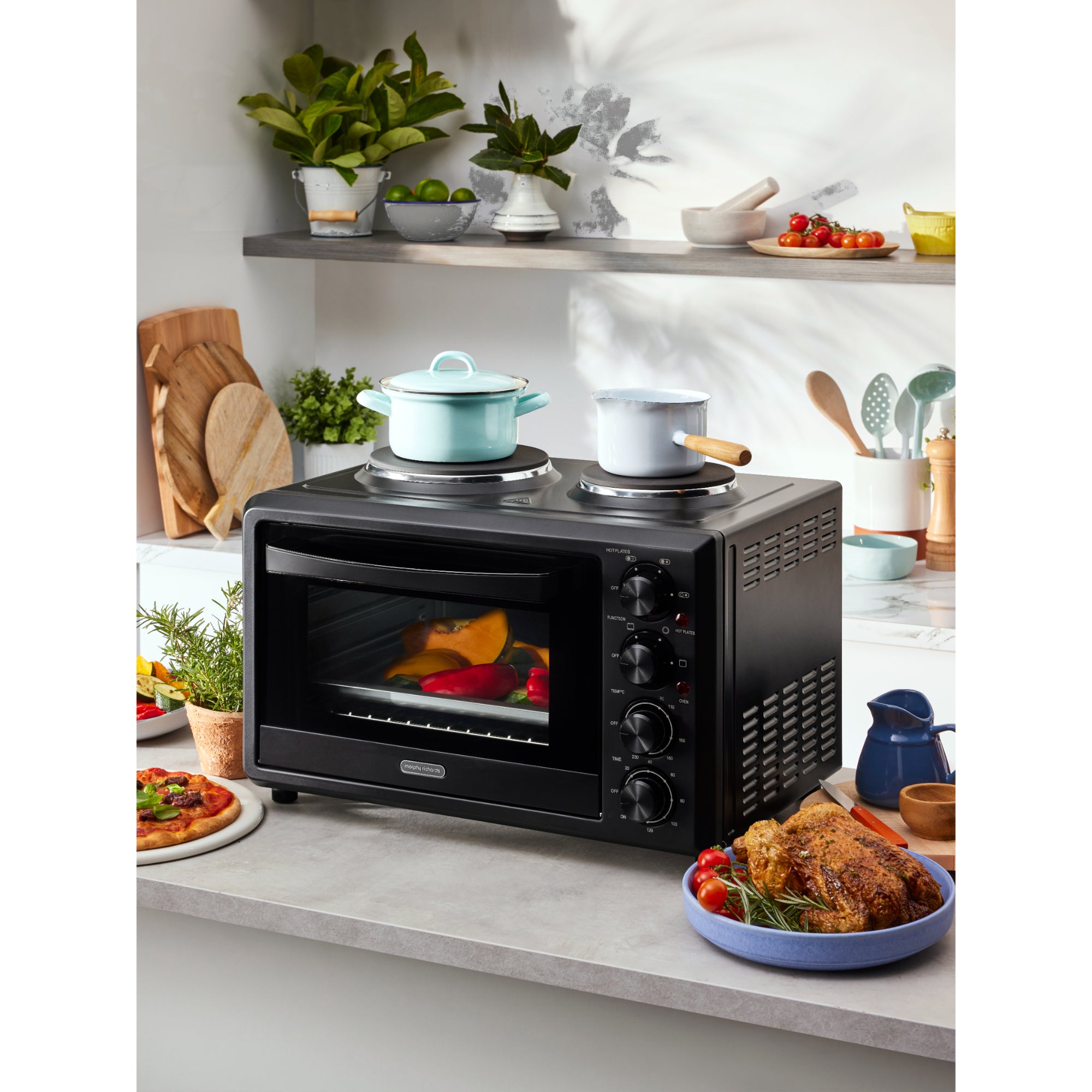 Morphy Richards 32L Benchtop Convection Oven with Hot Plates - Black