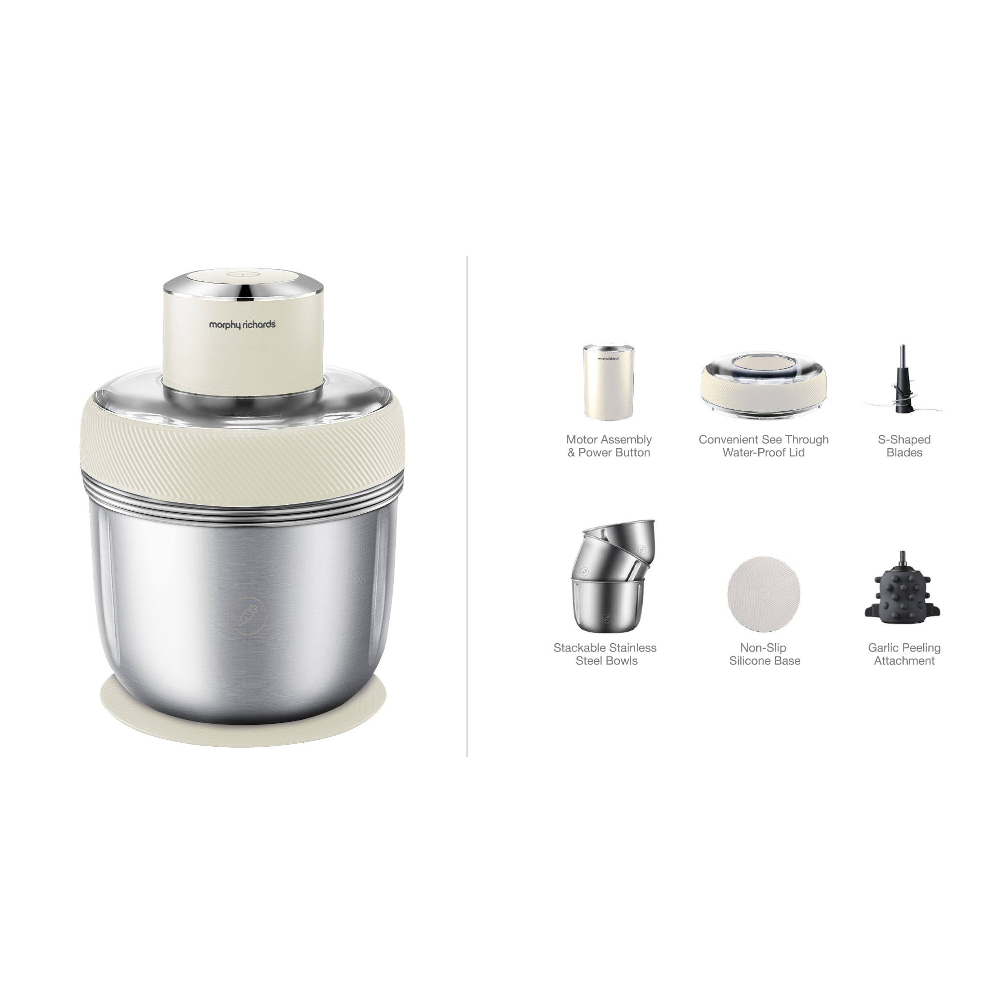 Morphy Richards Stainless Steel Chopper - White