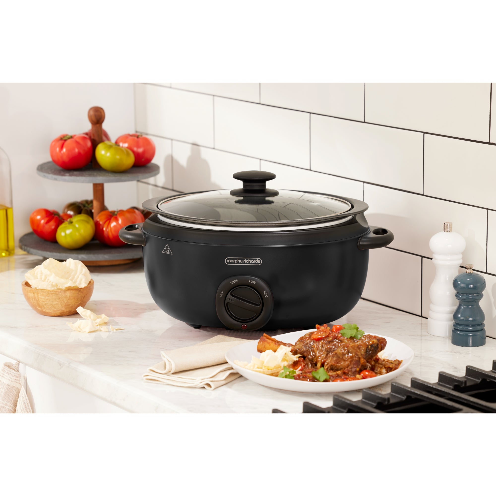 Morphy Richards 6.5L Sear & Stew Slow Cooker - Matte Black