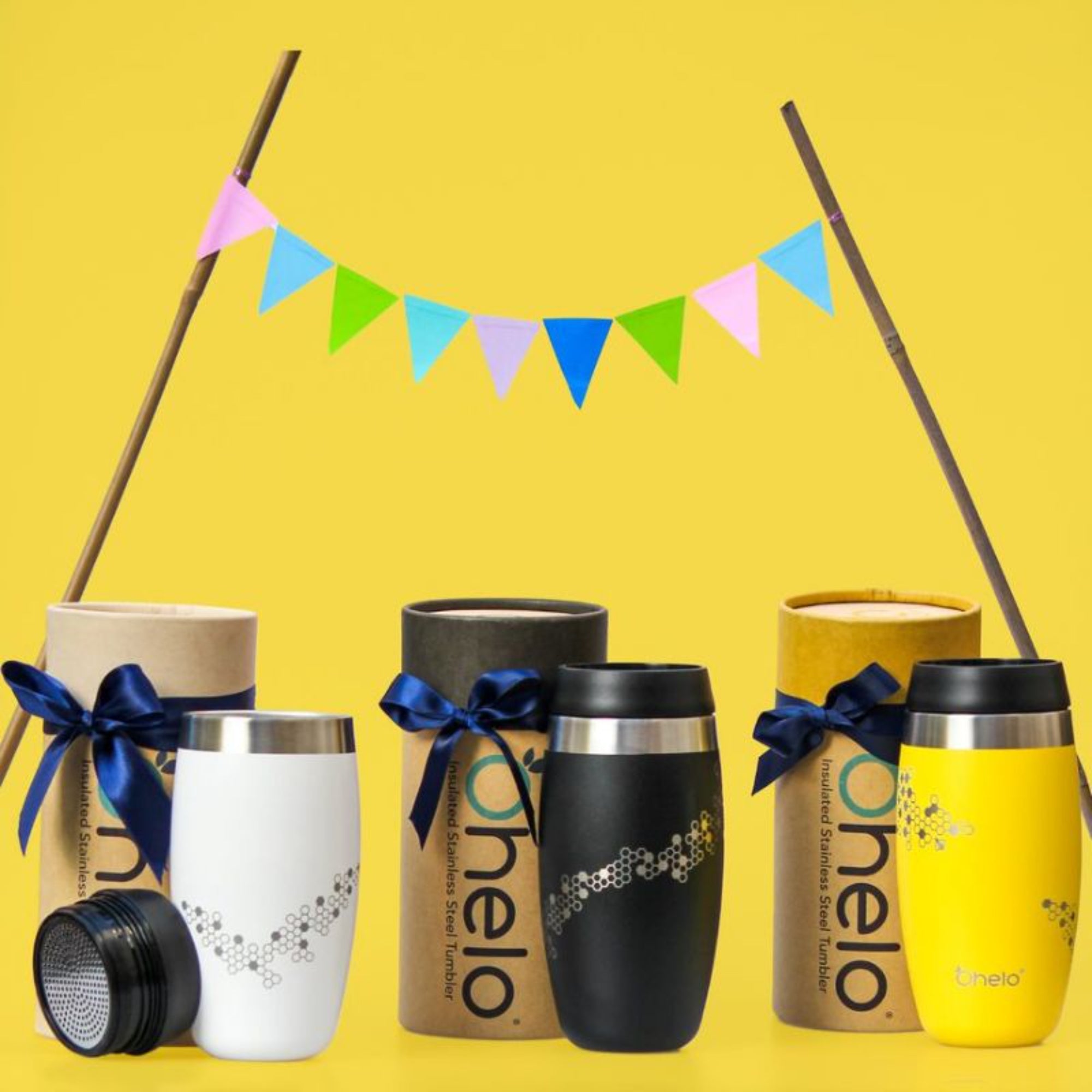 O'Helo 400ml  To-Go Tumbler With Etched Bees - Black