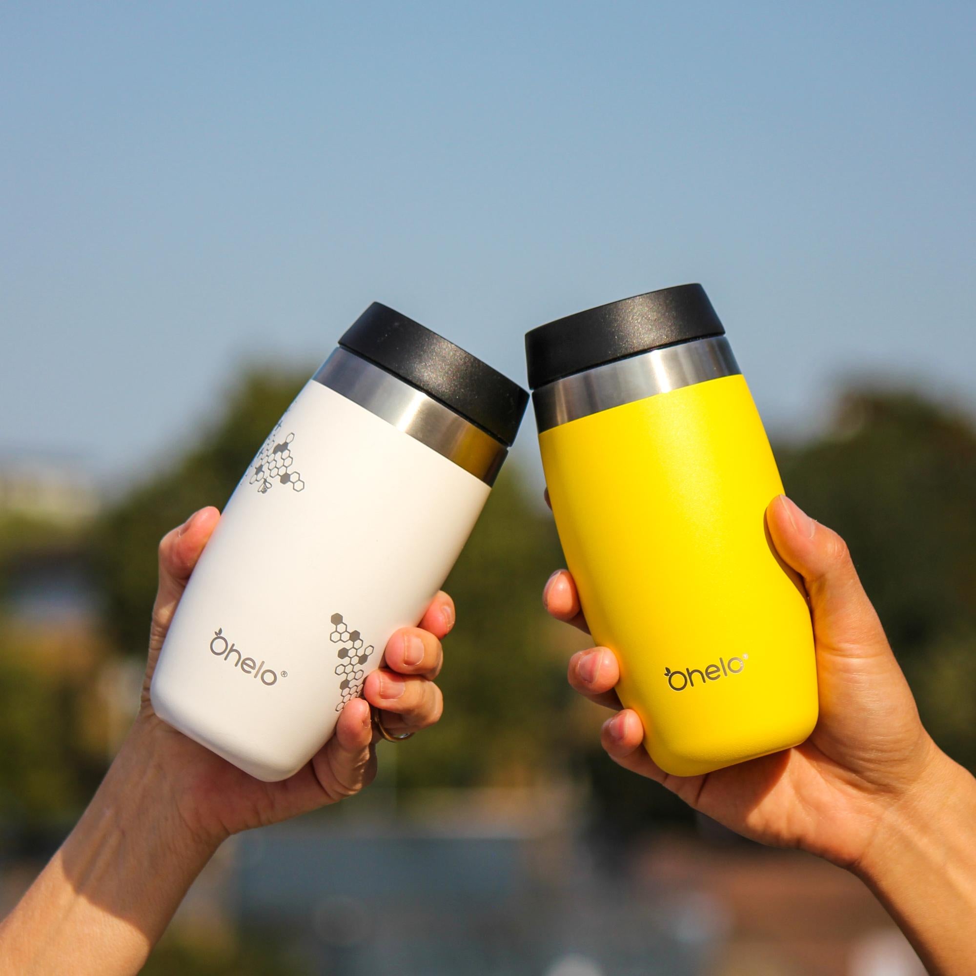 O'helo White Tumbler With Etched Bees