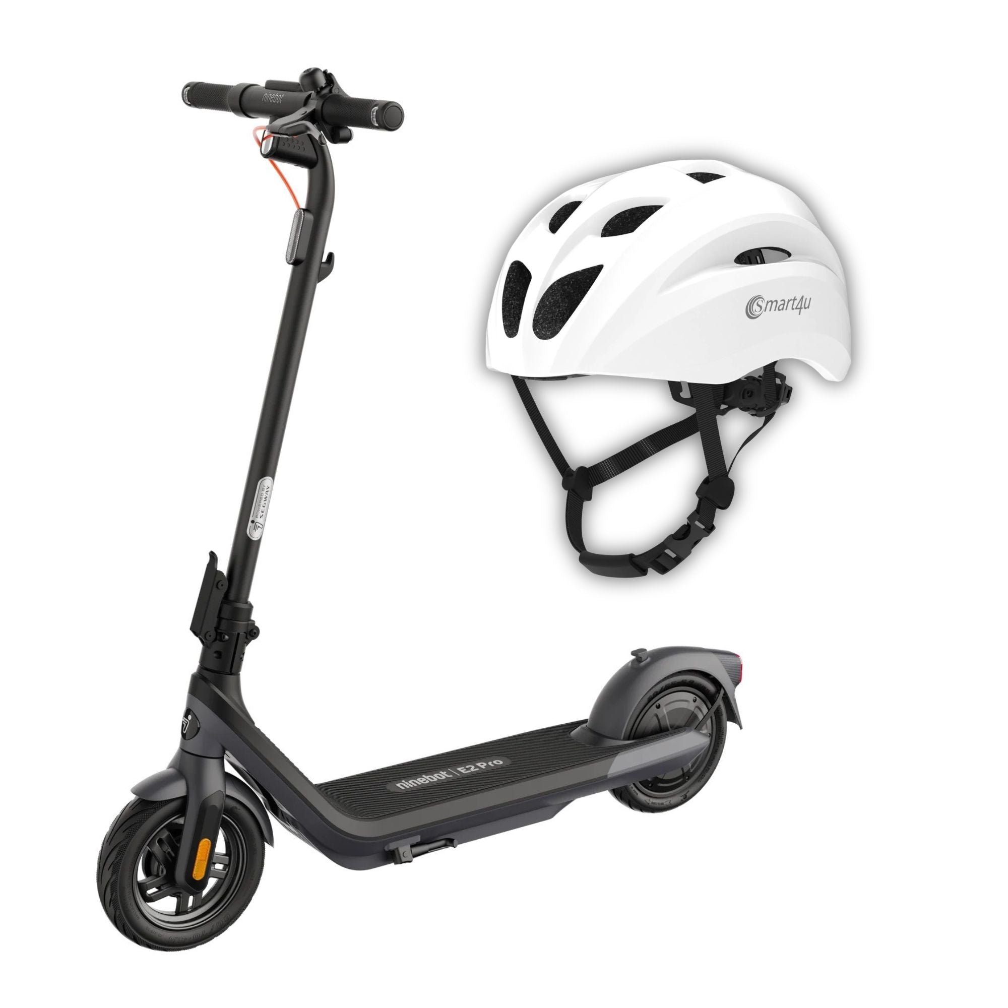 Segway NineBot Electric KickScooter E2 Pro & Smart Urban Helmet - Black