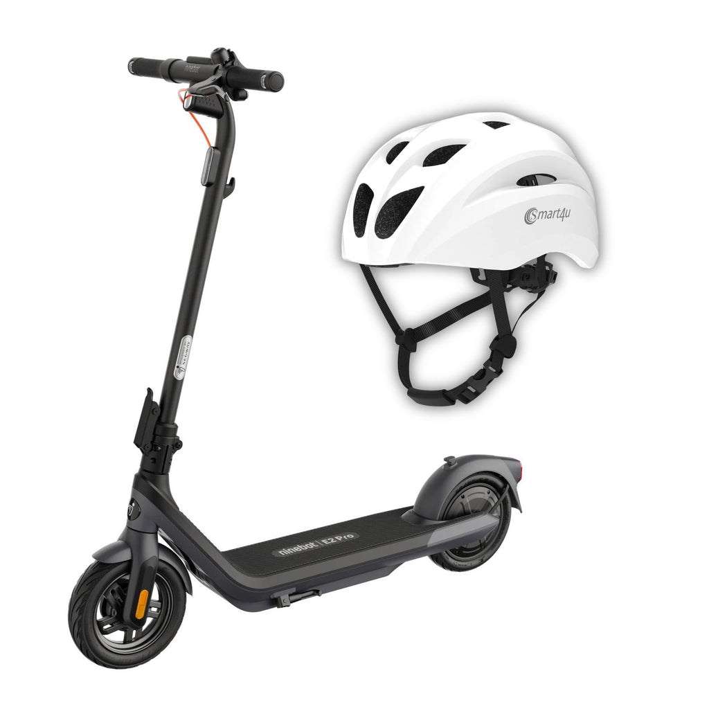 Segway NineBot Electric KickScooter E2 Pro & Smart Urban Helmet - Black