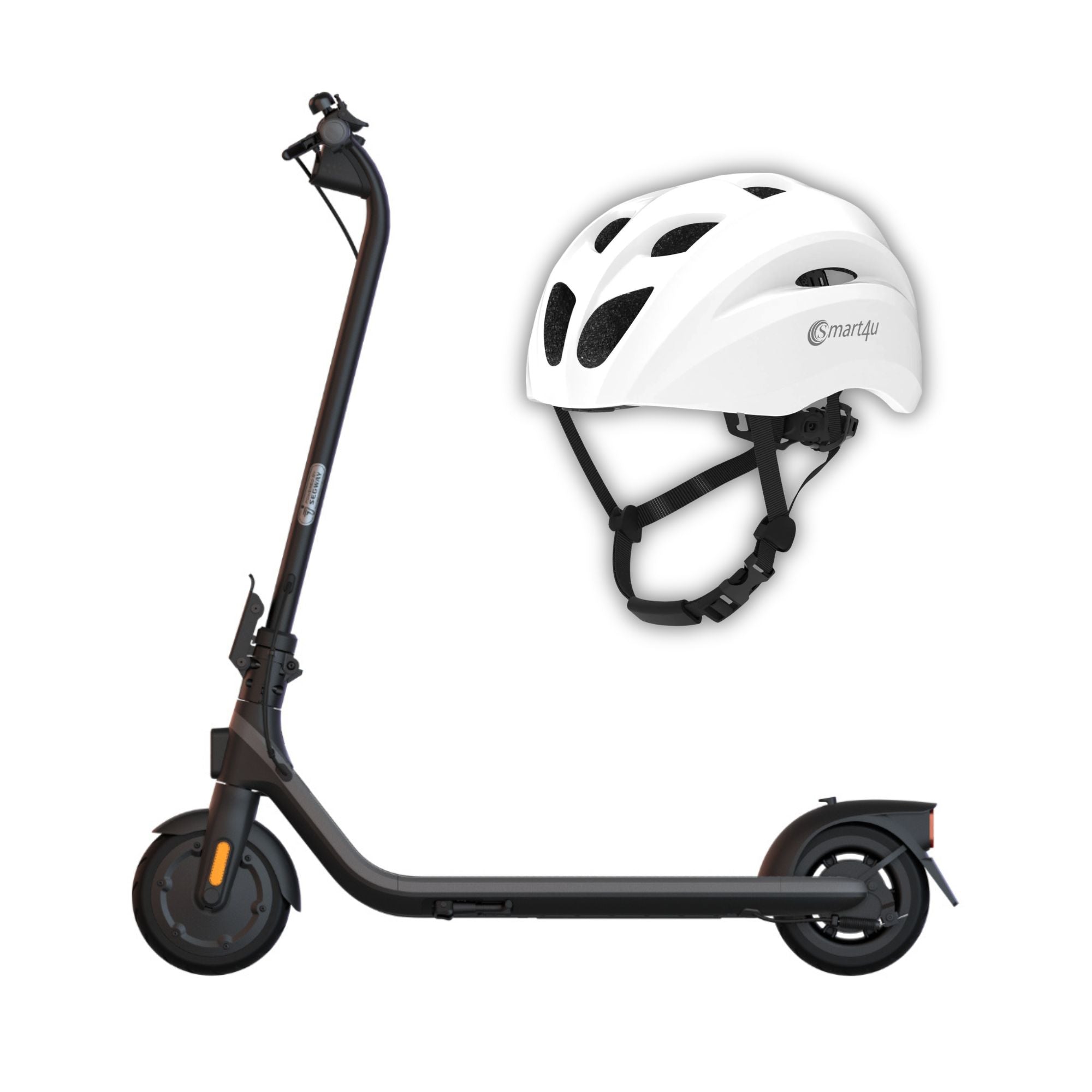 Segway Ninebot Electric KickScooter E2 & Smart Urban Helmet - Black