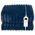 Russell Hobbs Faux Fur and Sherpa Heated Throw - Blue