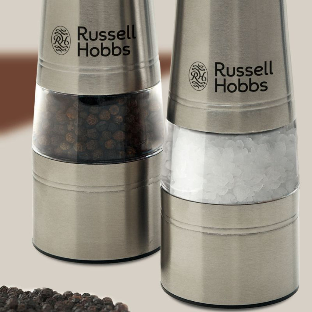 Russell Hobbs Electric Salt and Pepper Mills Grinders Battery Operated Set