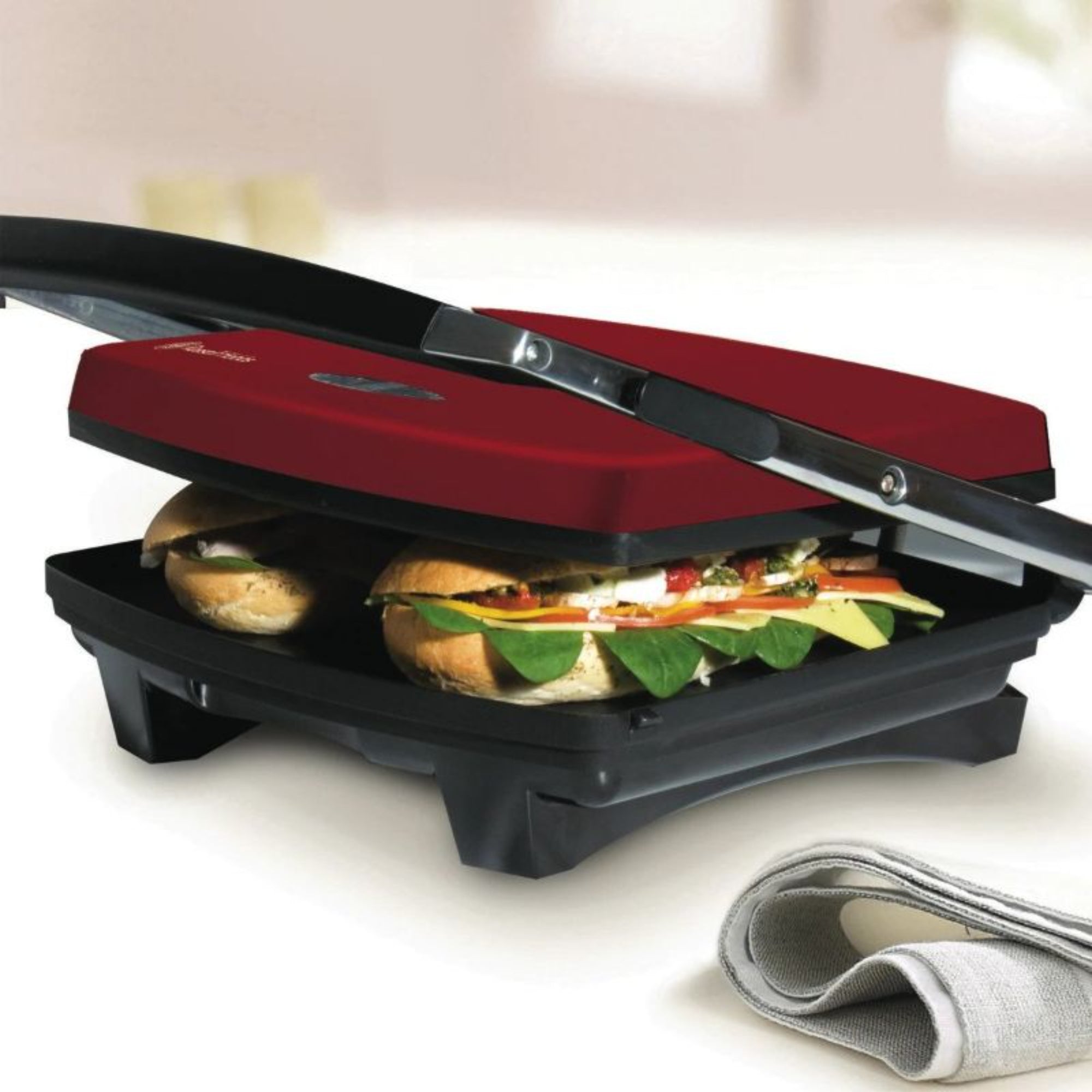Russell Hobbs RHSP801RED Sandwich Press Red Warranty 2 Years