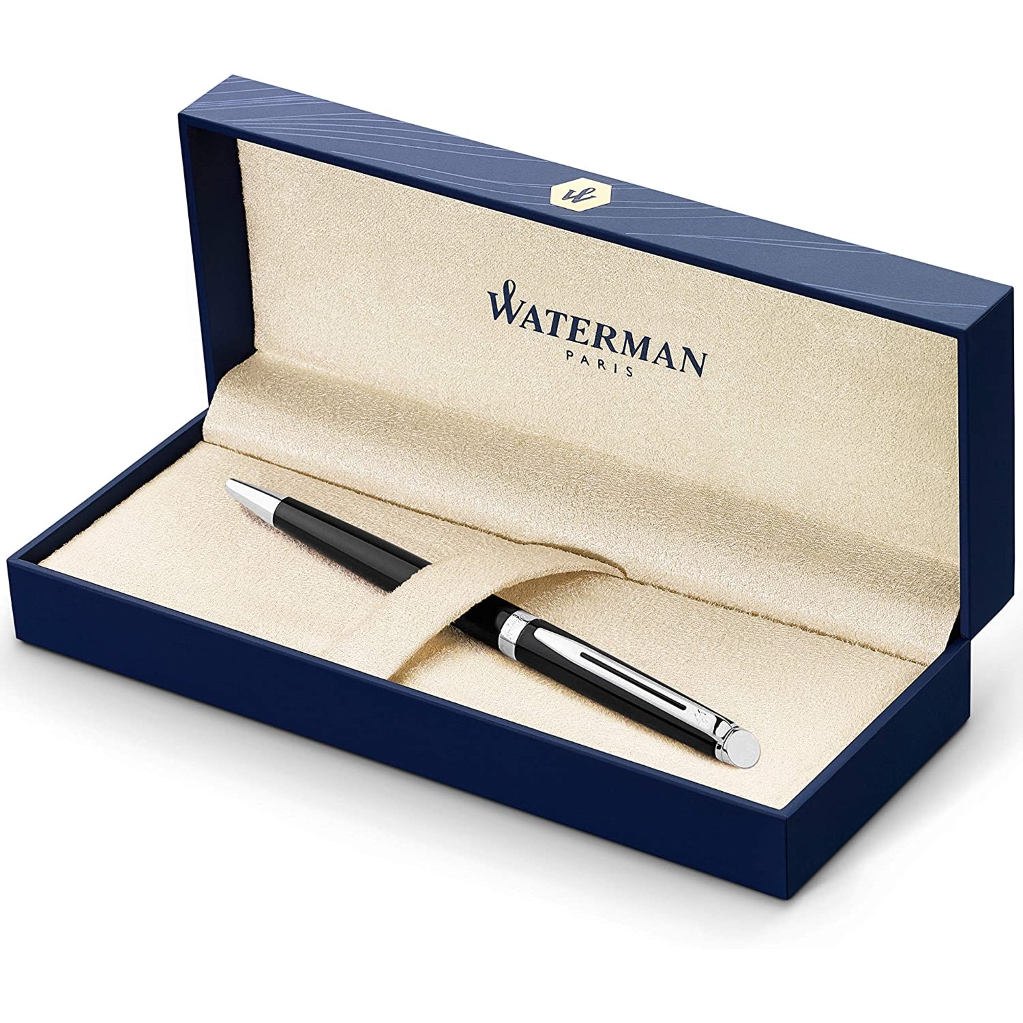 Waterman Hemisphere Black Lacquer Chrome Trim Ballpoint Pen