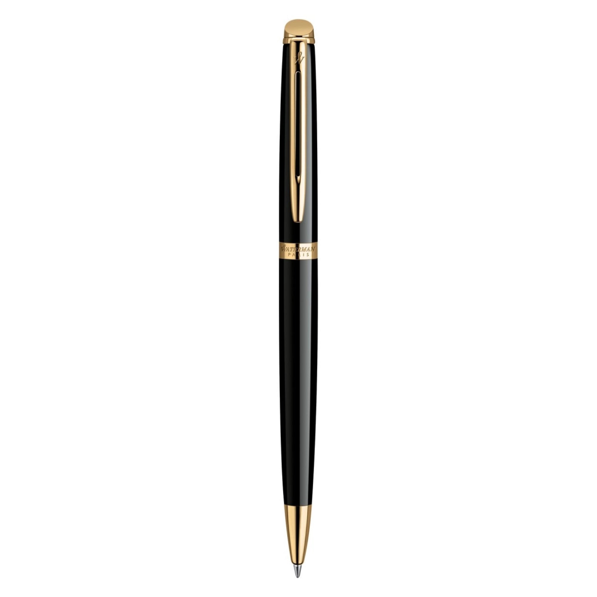 Waterman Hemisphere Black Lacquer Gold Trim Ballpoint Pen