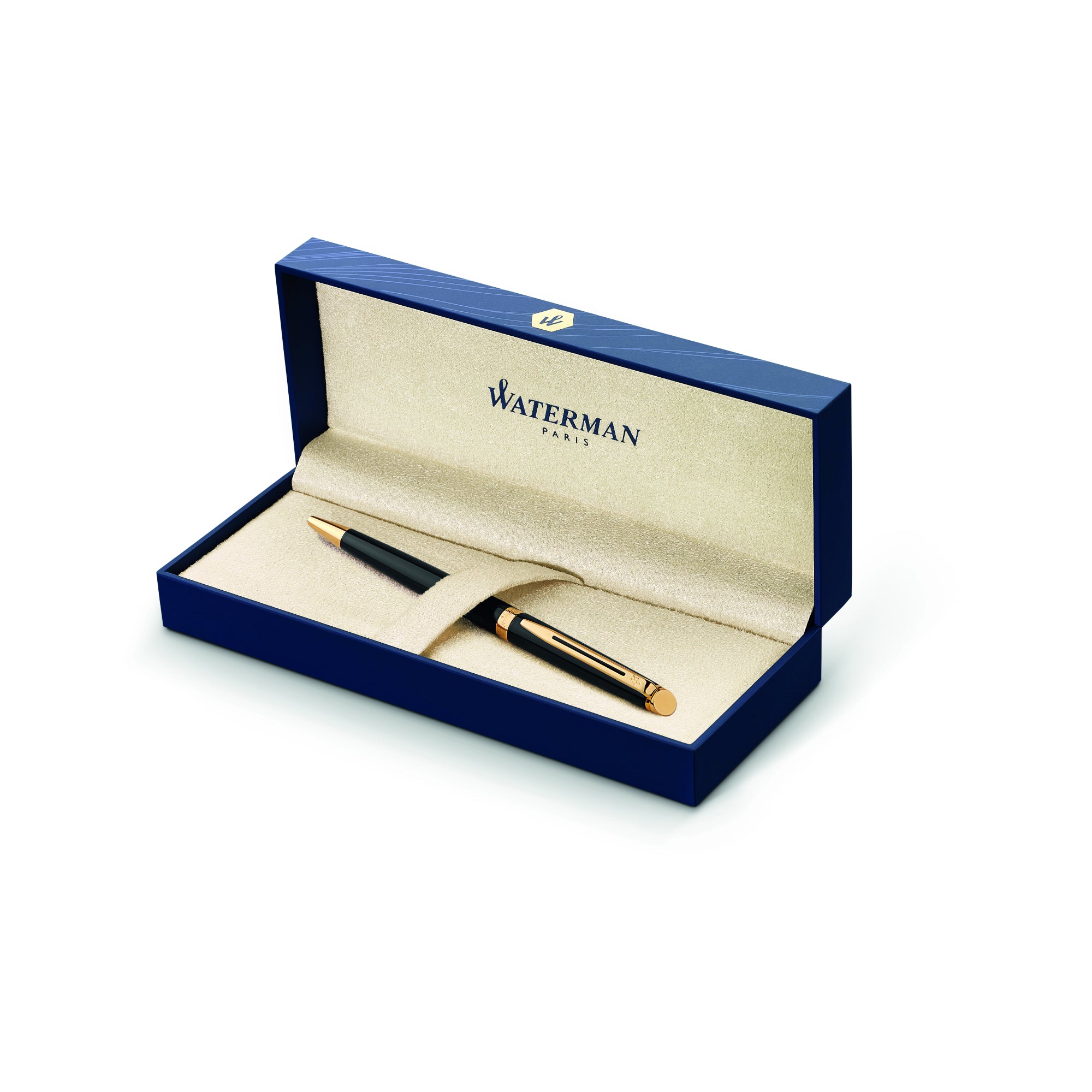 Waterman Hemisphere Black Lacquer Gold Trim Ballpoint Pen