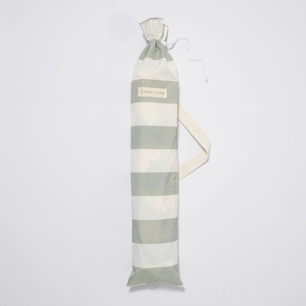 Sunnylife Compact Beach Umbrella - Sea Sage Stripe