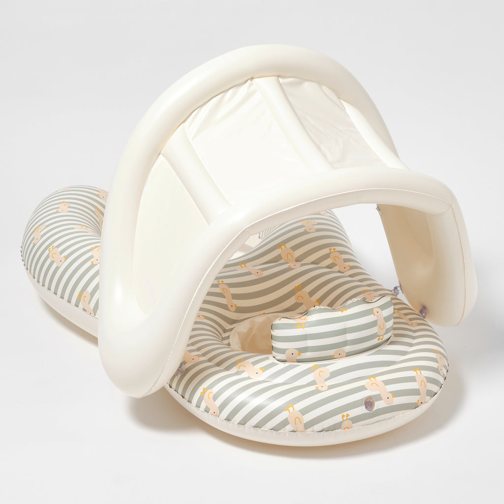 Sunnylife Float Together Baby Seat Duck - Sage Stripe