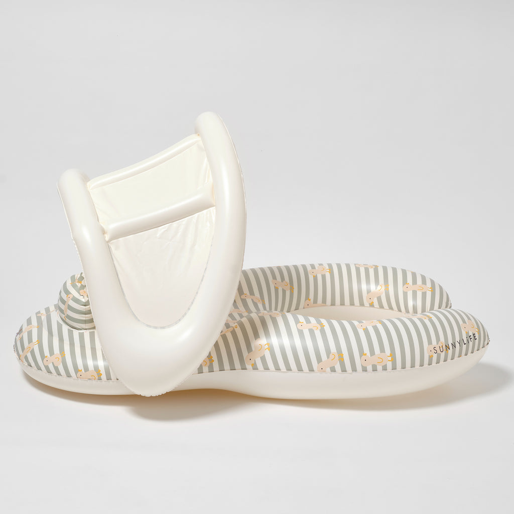 Sunnylife Float Together Baby Seat Duck - Sage Stripe