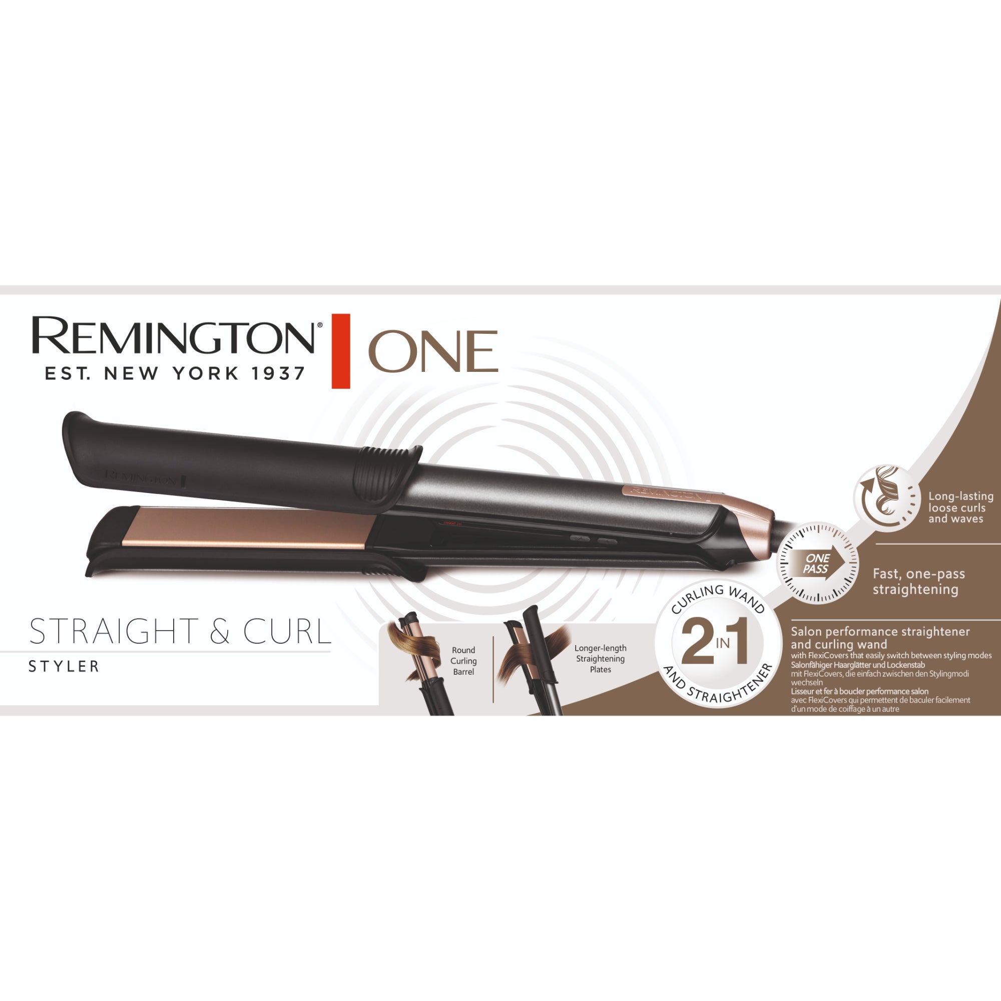 Remington One Straight & Curl Styler - Black