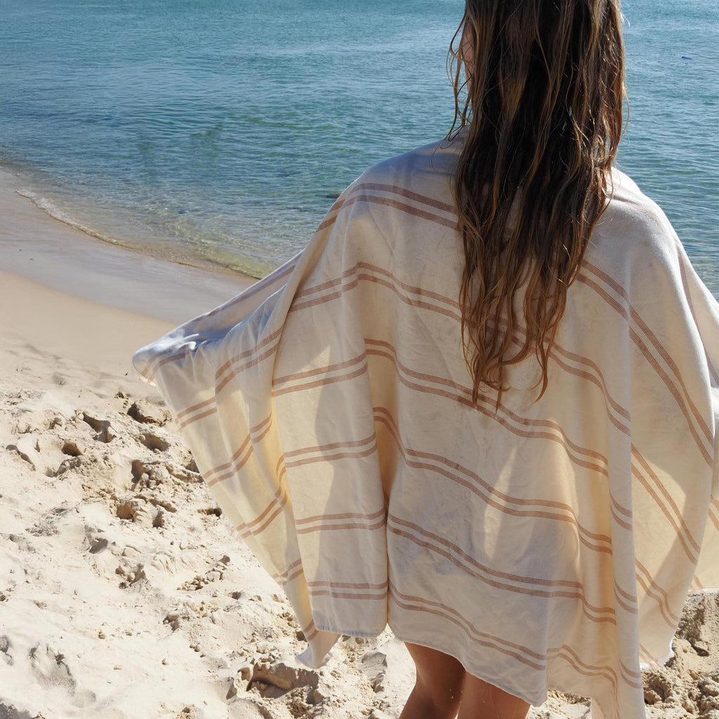 Sunnylife Fouta Beach Towel - Tierra Clay Stripe