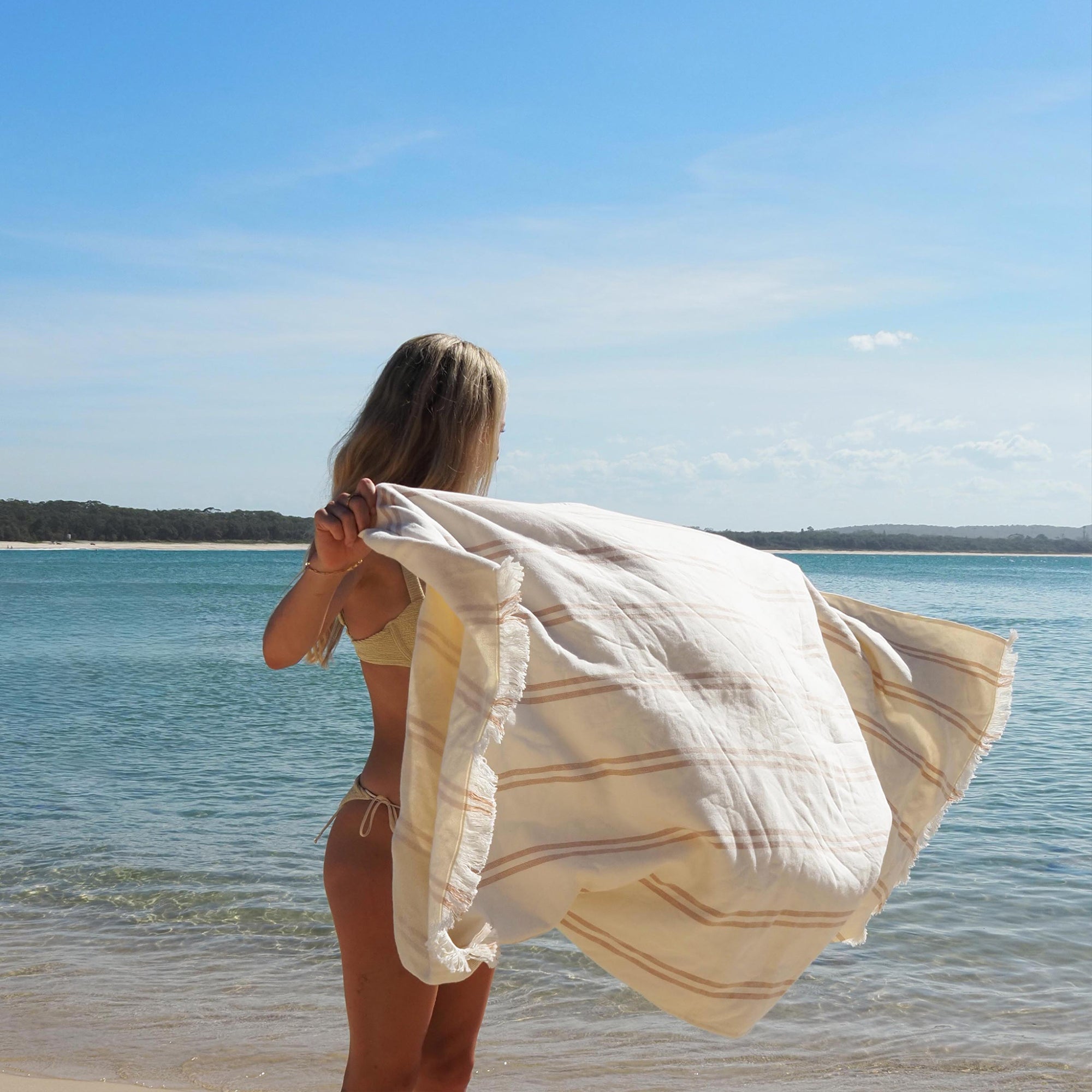 Sunnylife Fouta Beach Towel - Tierra Clay Stripe