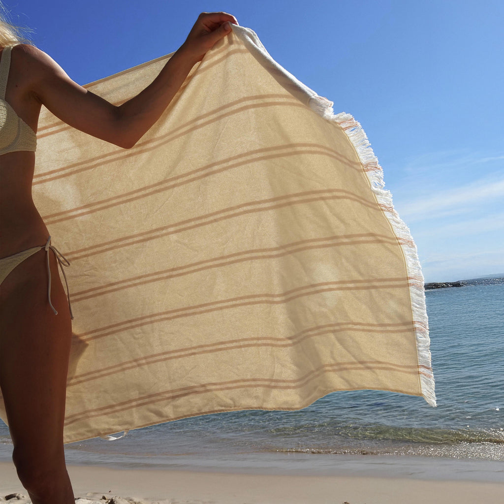 Sunnylife Fouta Beach Towel - Tierra Clay Stripe