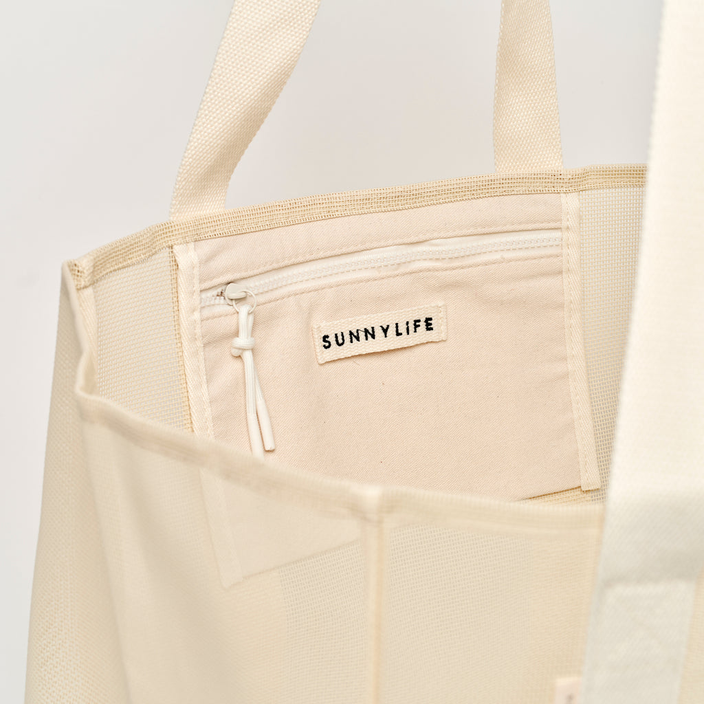 Sunnylife Mesh Beach Bag - Oyster Cream