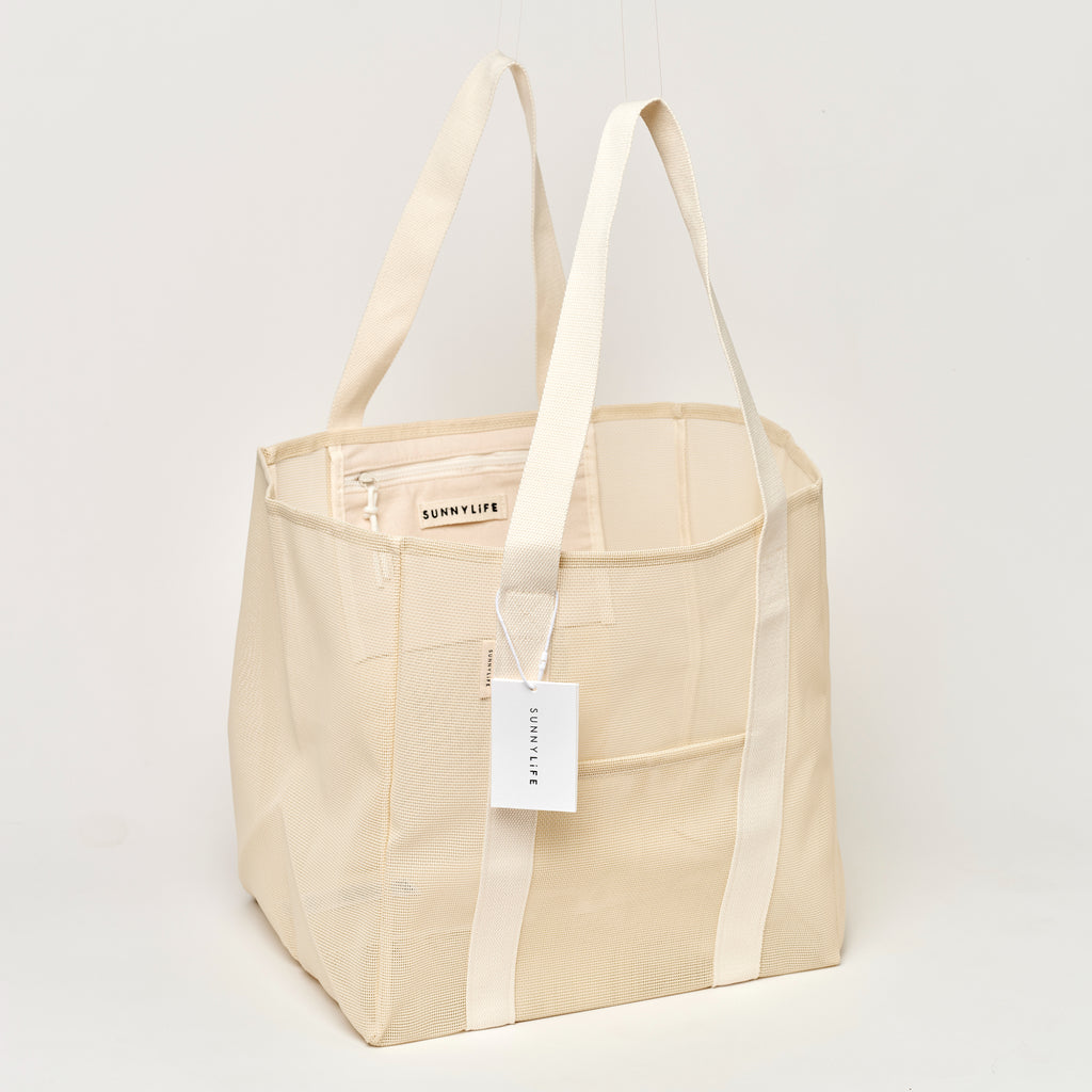 Sunnylife Mesh Beach Bag - Oyster Cream