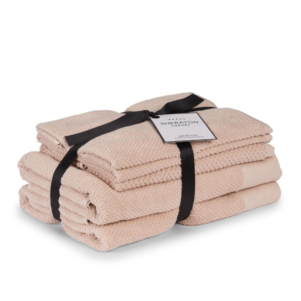 Sheraton Luxury Marlon 5 Piece Towel Pack - Blush
