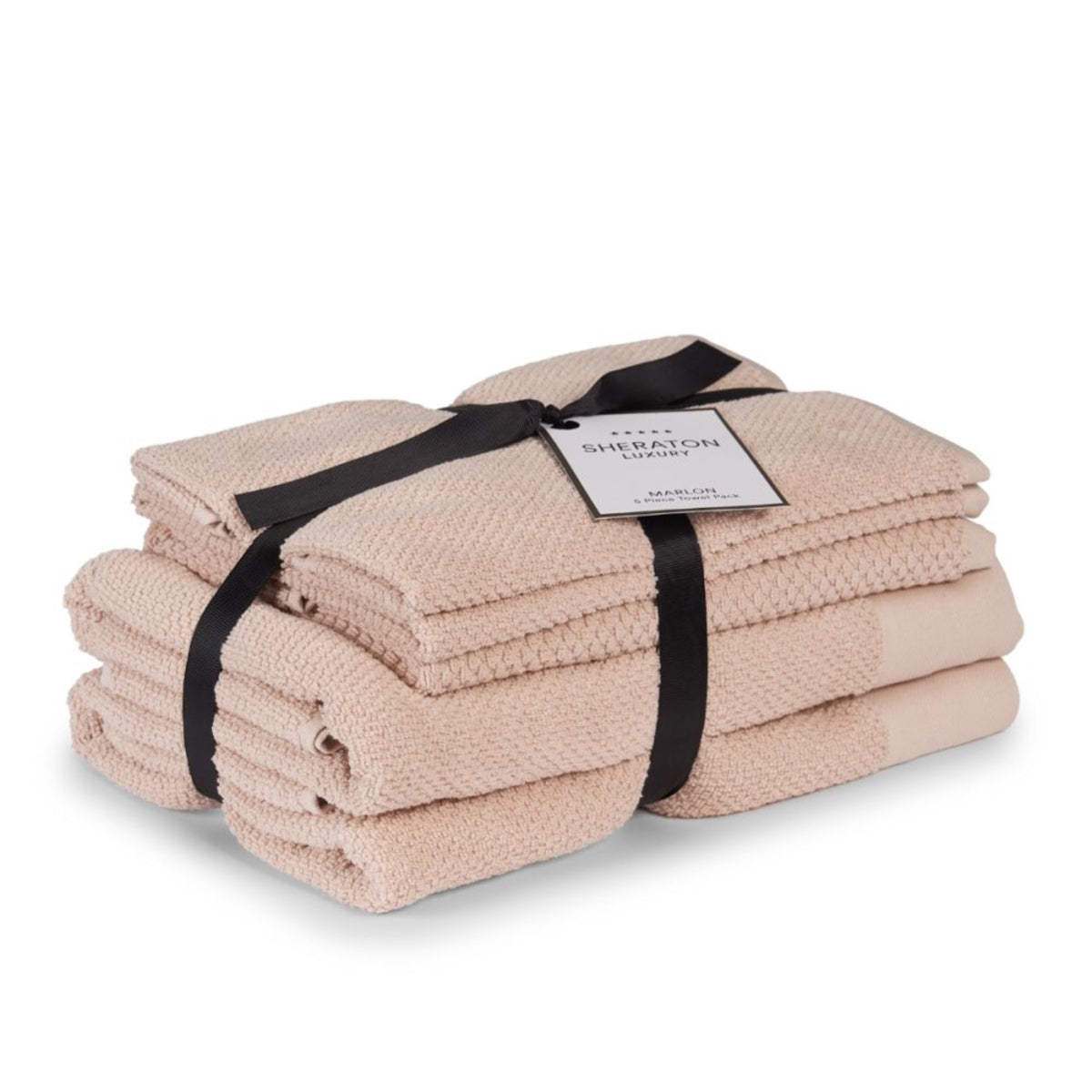 Sheraton Luxury Marlon 5 Piece Towel Pack - Blush