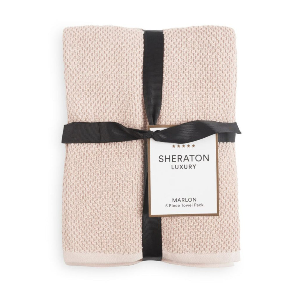 Sheraton Luxury Marlon 5 Piece Towel Pack - Blush