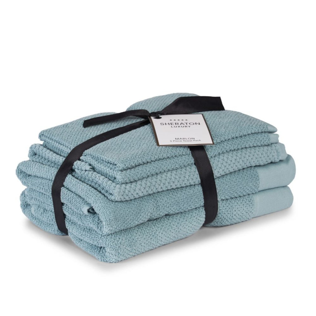 Sheraton Luxury Marlon 5 Piece Towel Pack - Blue Stone