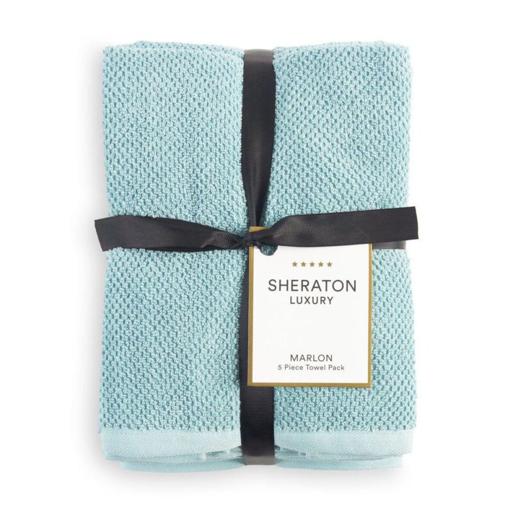 Sheraton Luxury Marlon 5 Piece Towel Pack - Blue Stone