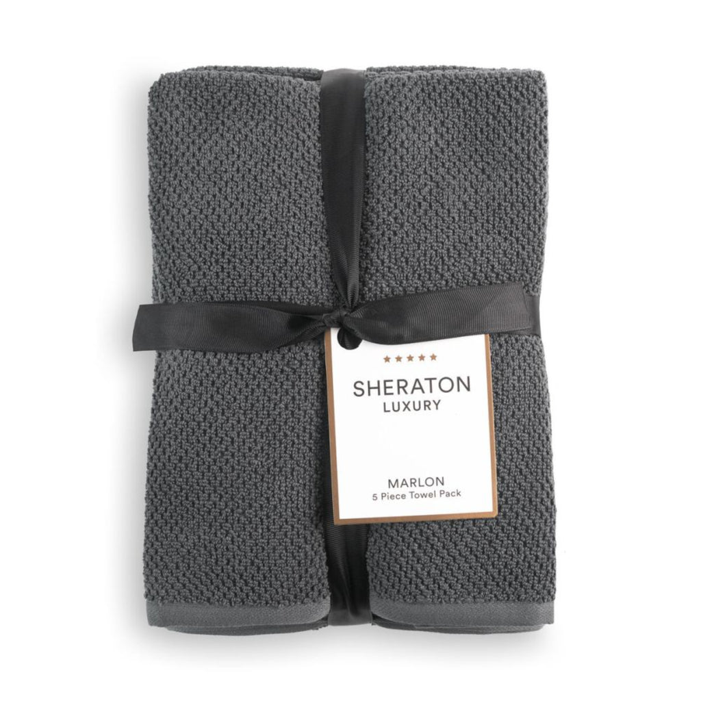 Sheraton Luxury Marlon 5 Piece Towel Pack - Charcoal