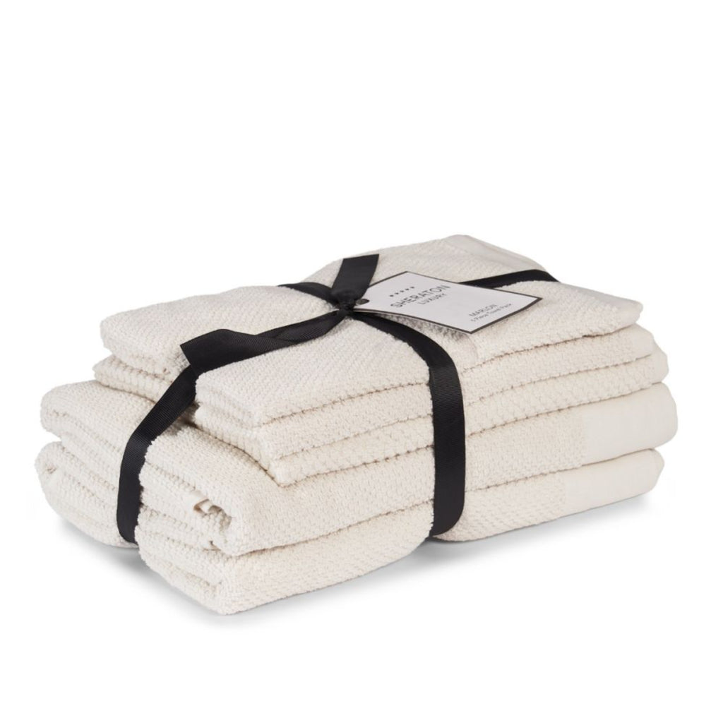 Sheraton Luxury Marlon 5 Piece Towel Pack - Flax