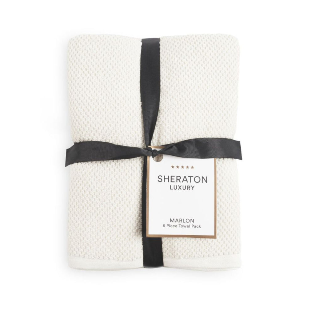Sheraton Luxury Marlon 5 Piece Towel Pack - Flax