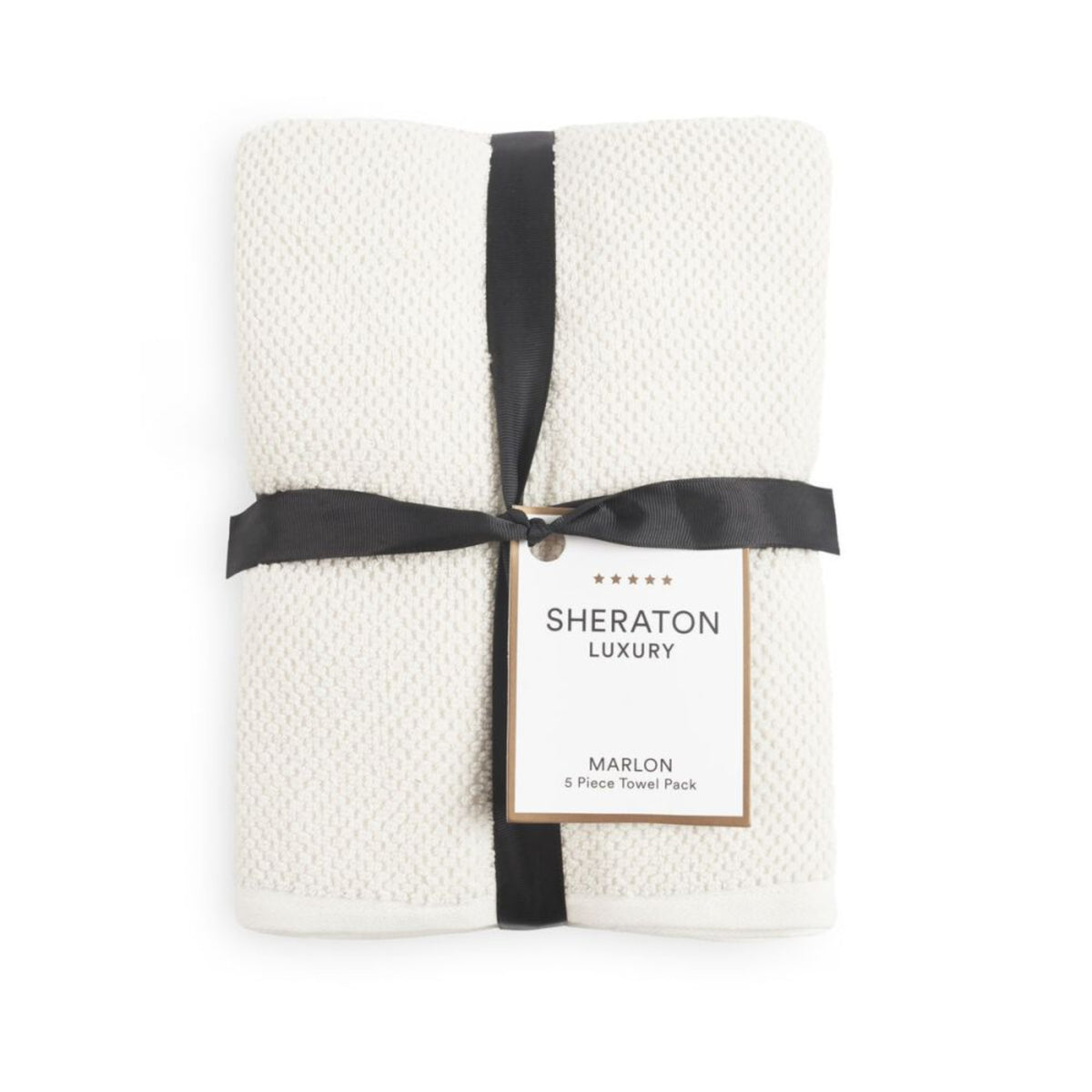 Sheraton Luxury Marlon 5 Piece Towel Pack - Flax