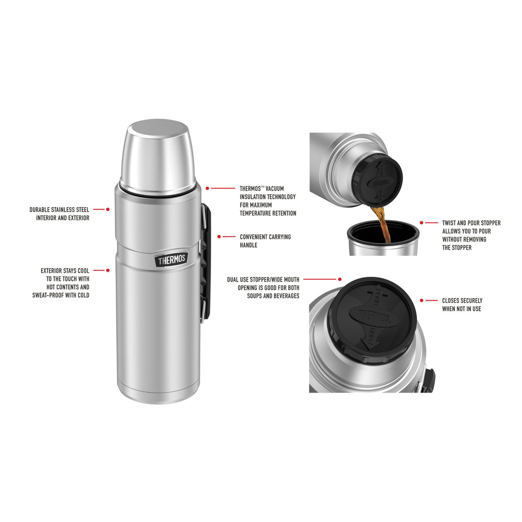 Thermos 1.2L Stainless King Vacuum Insulated Flask - Slate
