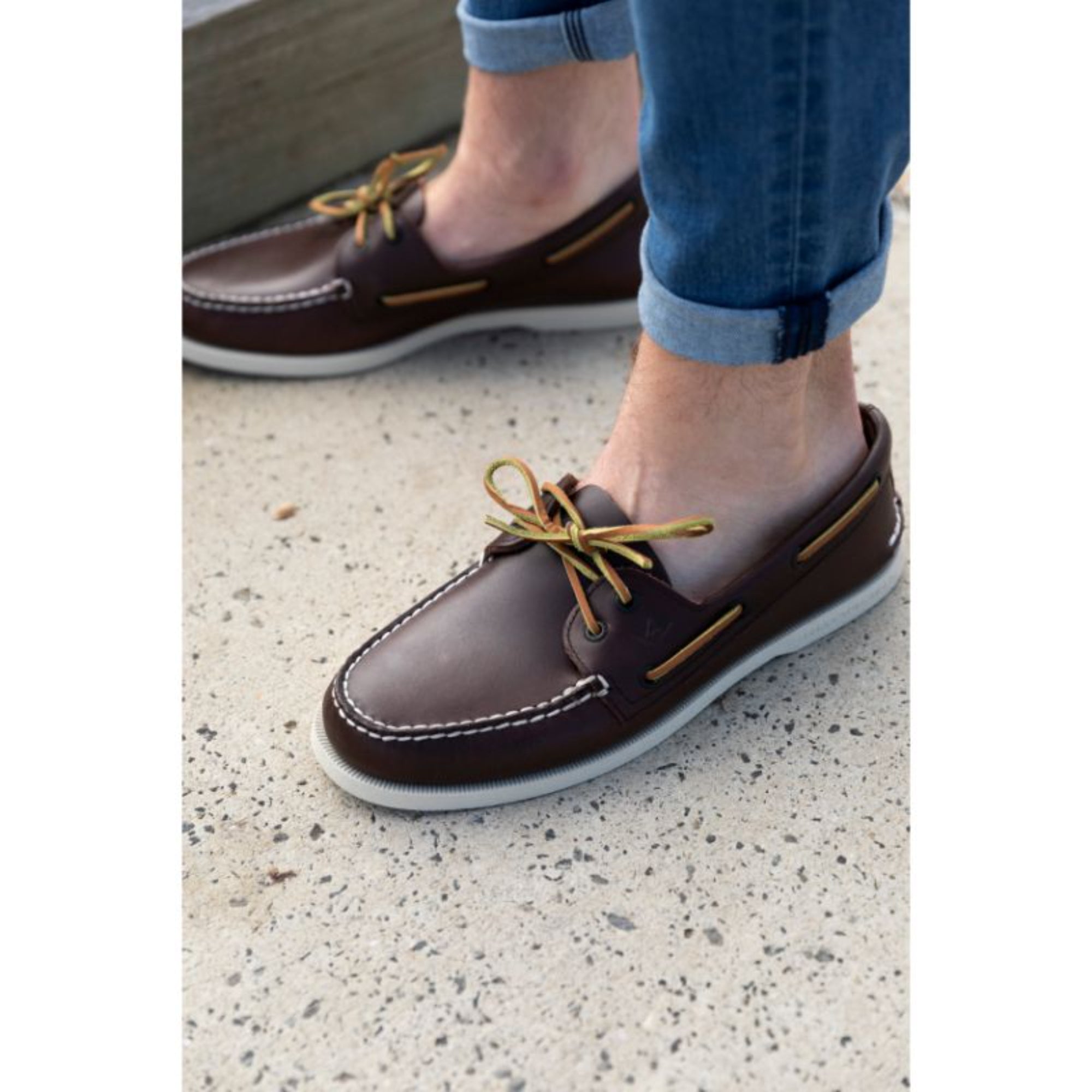 Sperry Men's Authentic Original 2-Eye Wide Boat Shoe - Brown Leather -size 10