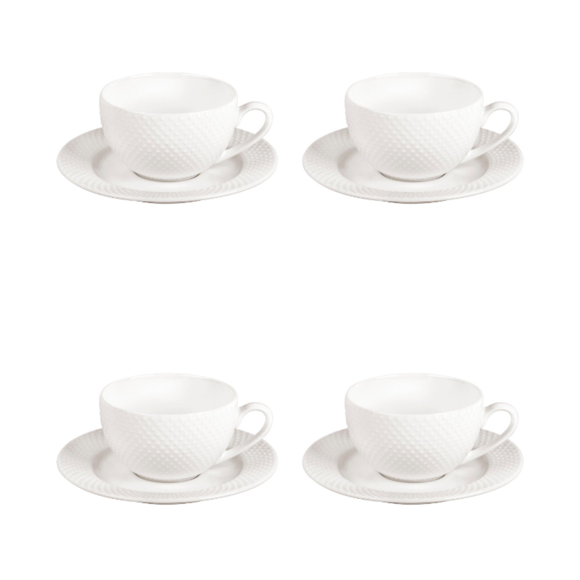 Shervin Verkil Prominence 4-piece Cup & Saucer Set - White