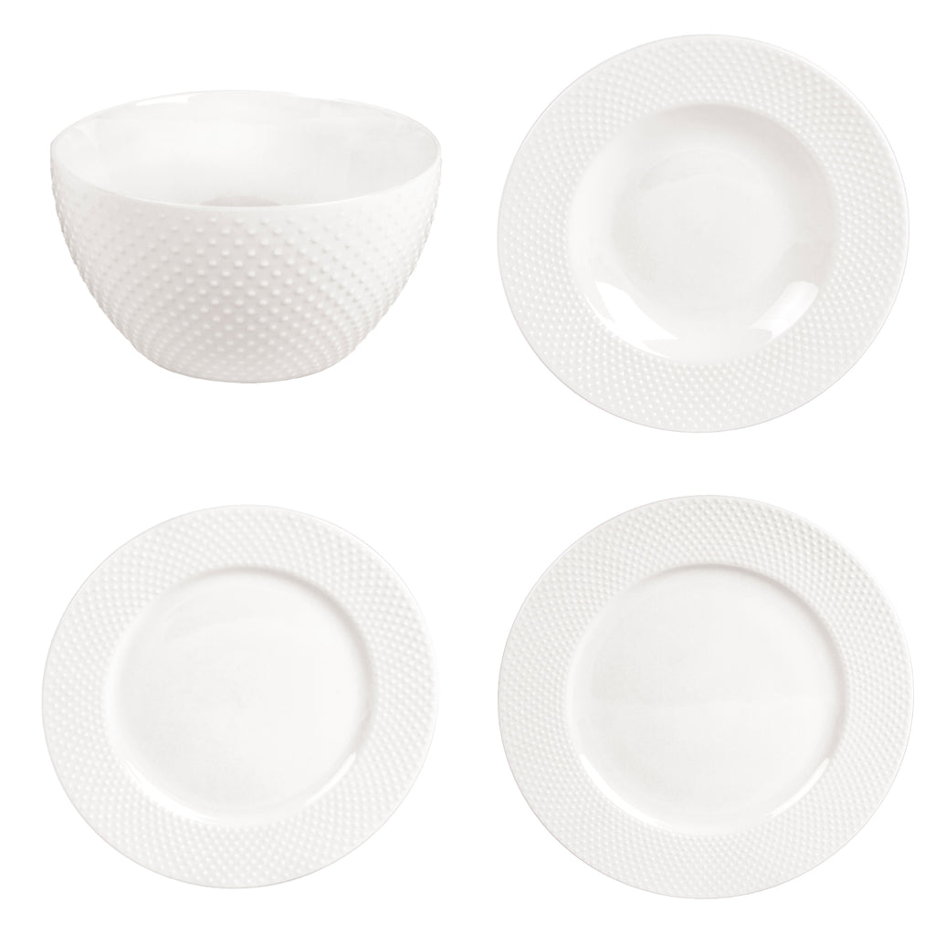 Shervin Verkil Prominence New Bone China 16-piece Dinner Set - White