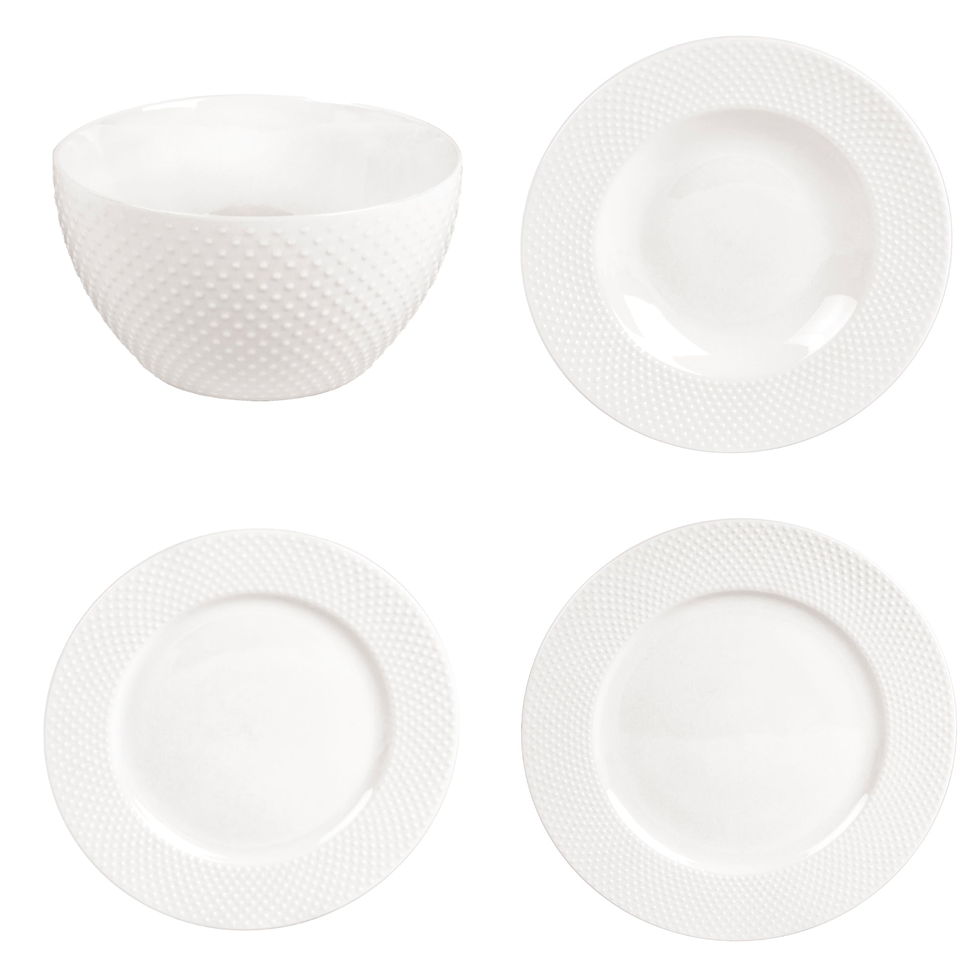 Shervin Verkil Prominence New Bone China 16-piece Dinner Set - White