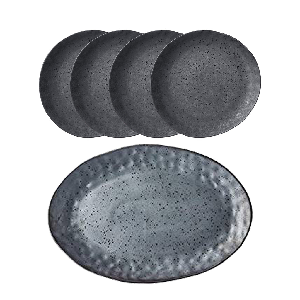 Shervin Verkil Rania Tapas Platter and Plates - 5 Piece Set