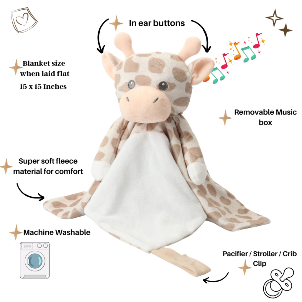 Love By Emi Light Giraffe Musical Comforter - Beige