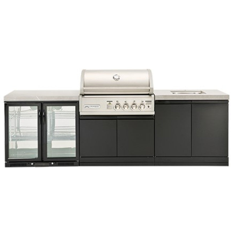 Crossray 4 Burner BBQ Outdoor Kitchen With Double Fridge