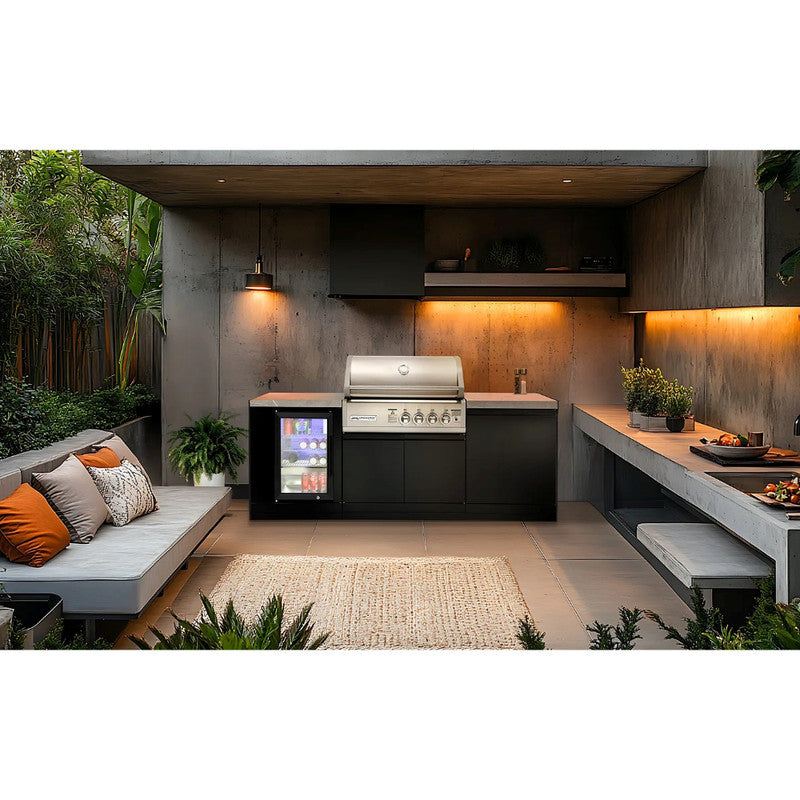 Crossray 4 Burner BBQ Compact  Outdoor Kitchen with Single Fridge