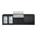 Crossray 4 Burner BBQ Premium Gas Outdoor Kitchen with Double Fridge