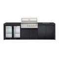 Crossray 4 Burner BBQ Premium Gas Outdoor Kitchen with Double Fridge