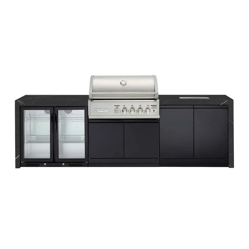 Crossray 4 Burner BBQ Premium Gas Outdoor Kitchen with Double Fridge
