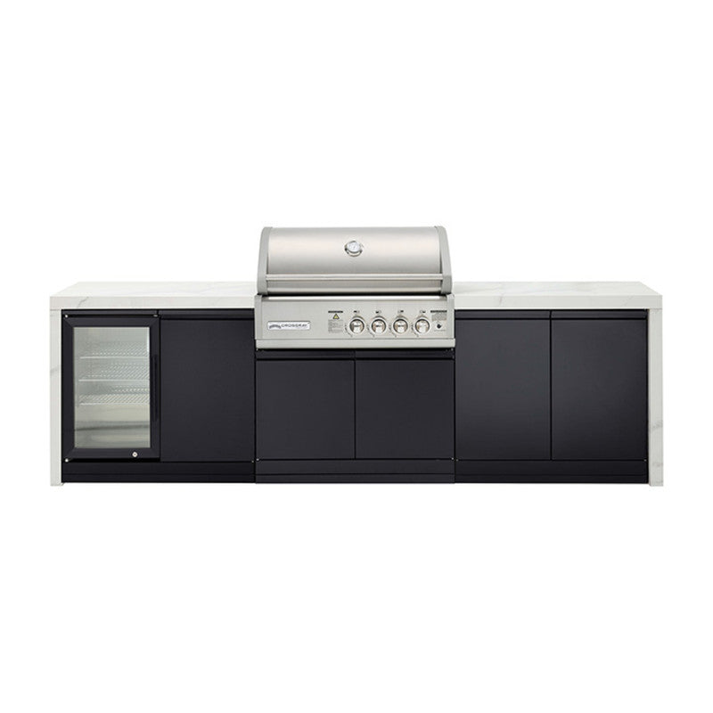 Crossray 4 Burner BBQ Premium Gas Outdoor Kitchen with Single Fridge